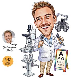 Custom Doctor Thank You Gift Portrait - Eye Doctor Drawings